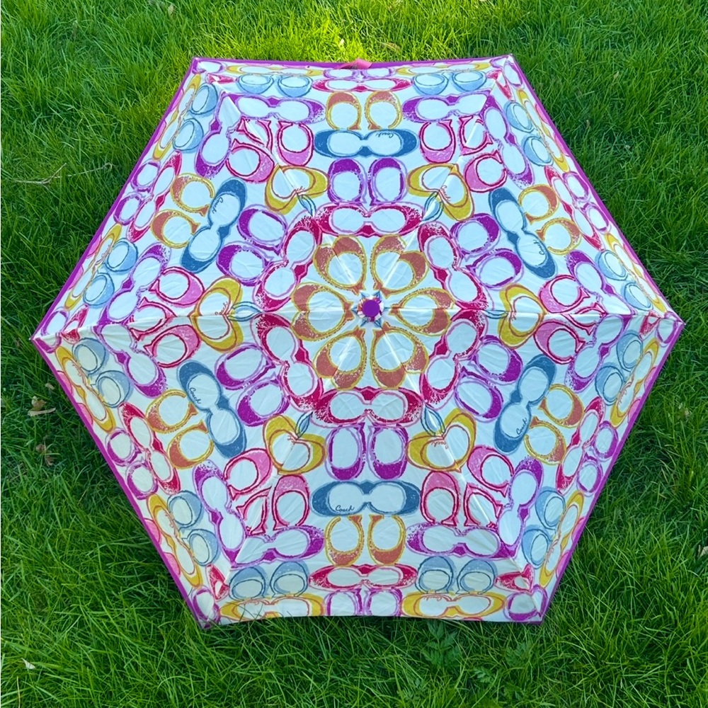 Vintage Y2K Rainbow Coach Umbrella